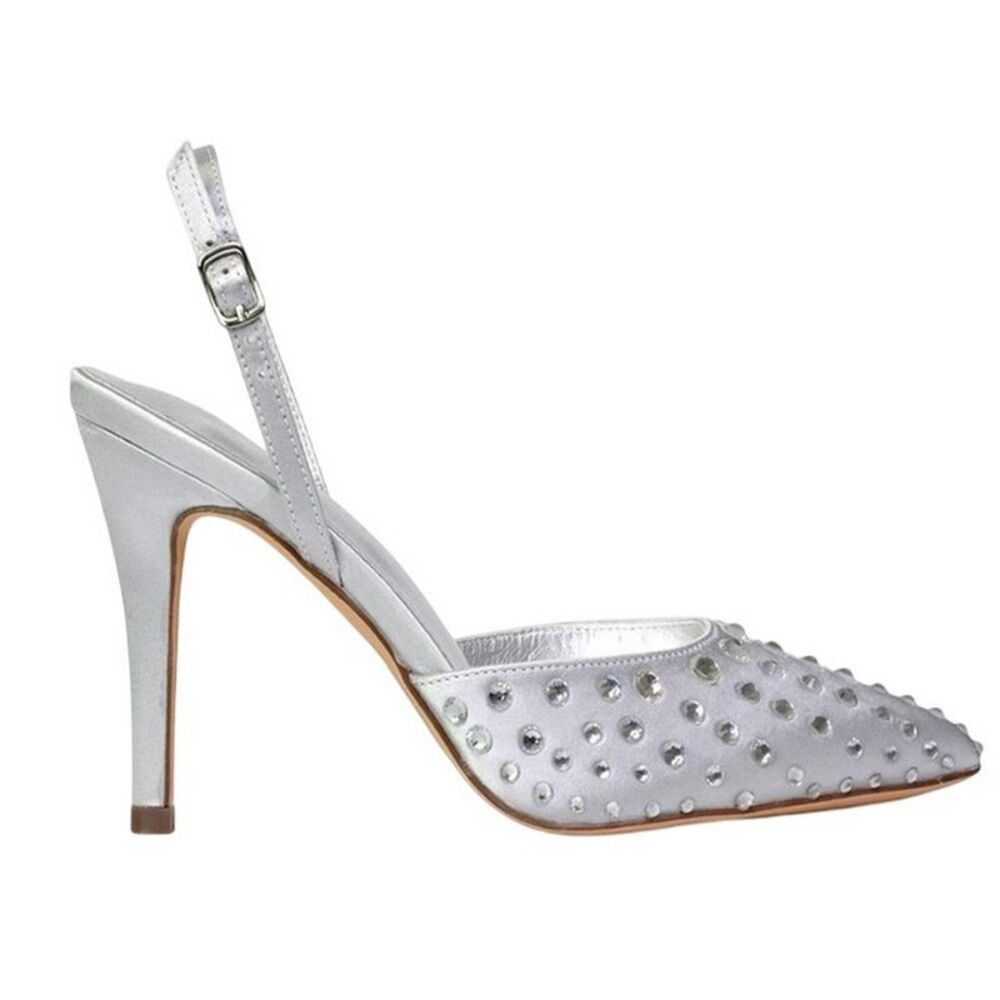 XY London Womens/Ladies Shelly Pointed Bridal High Heels / Silver - Picture 3 of 5